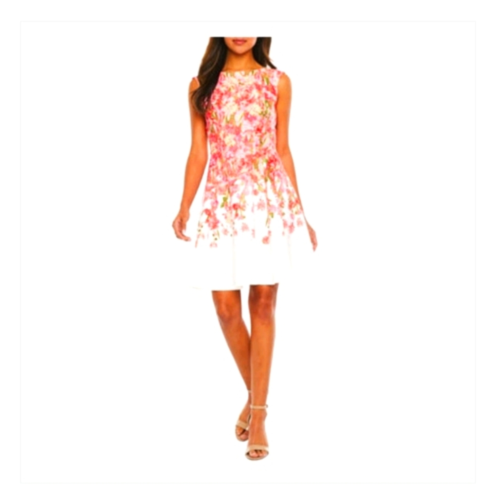 Danny & Nicole Sleeveless Floral Fit & Flare Dress